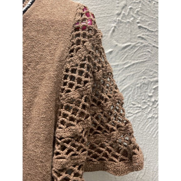 Sydney Easton Knit Top Womens Brown Short Sleeve Stretch Vintage Size Small? - Picture 3 of 7